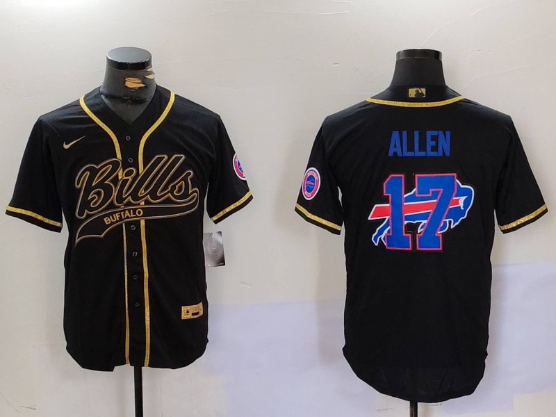 Men Buffalo Bills 17 Allen Black Joint Name 2024 Nike Limited NFL Jersey style 910